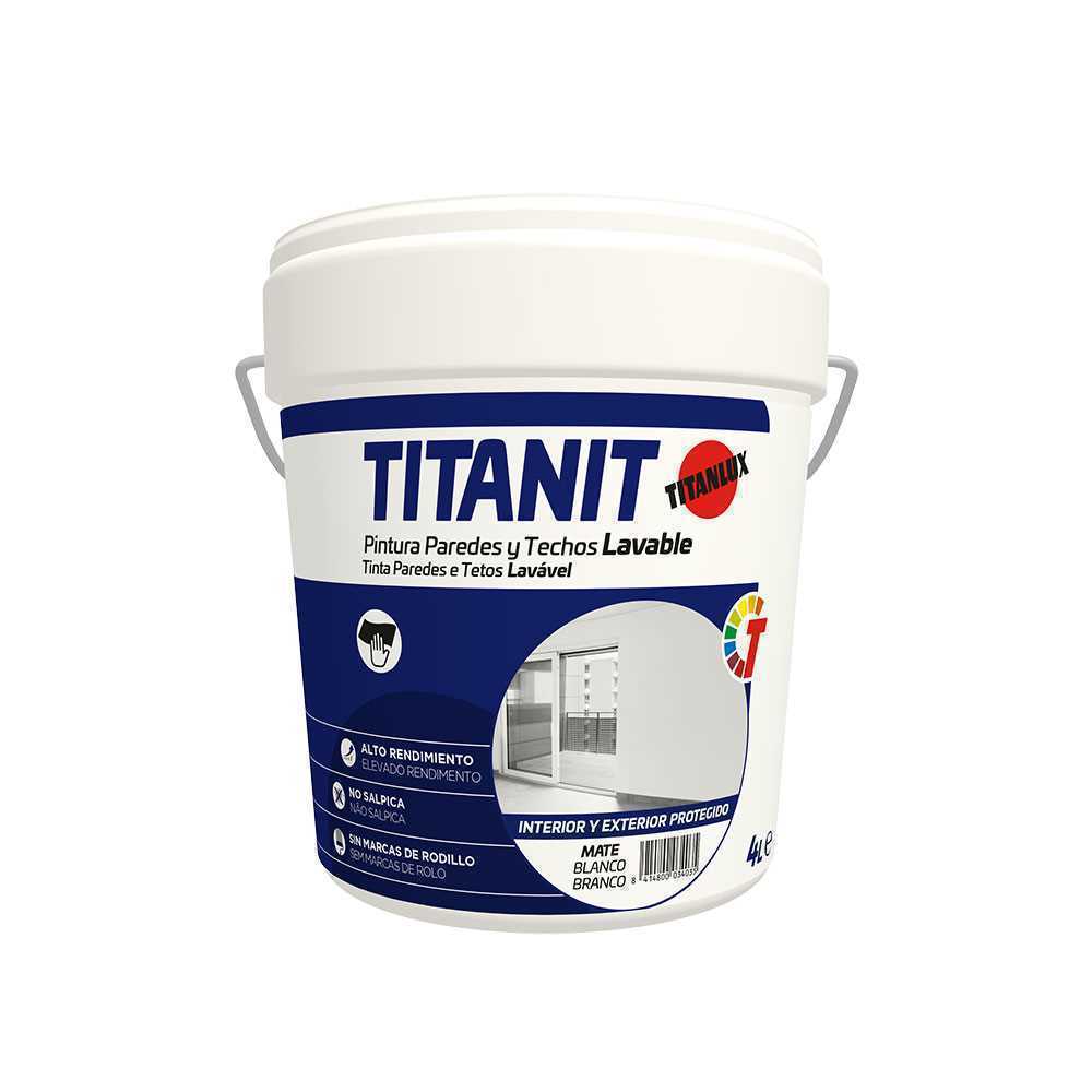 Tinta para Paredes e Tetos Lavável Titanit Mate B.