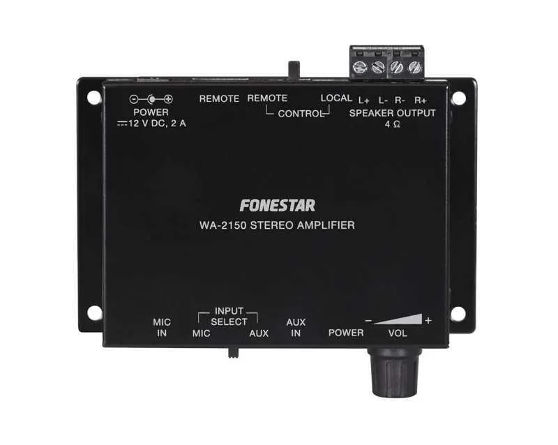 Amplificador Estéreo Casse D. 15 + 15 W Rms@4o. Caixa para Montagem em Superfície.