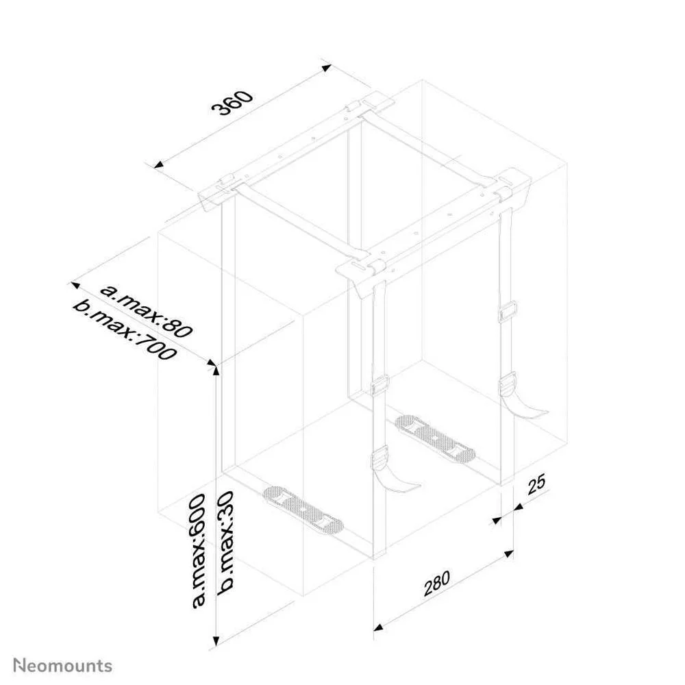 Neomounts Pch H:3-60cm B:8-70cm    Max.20kg Schw.