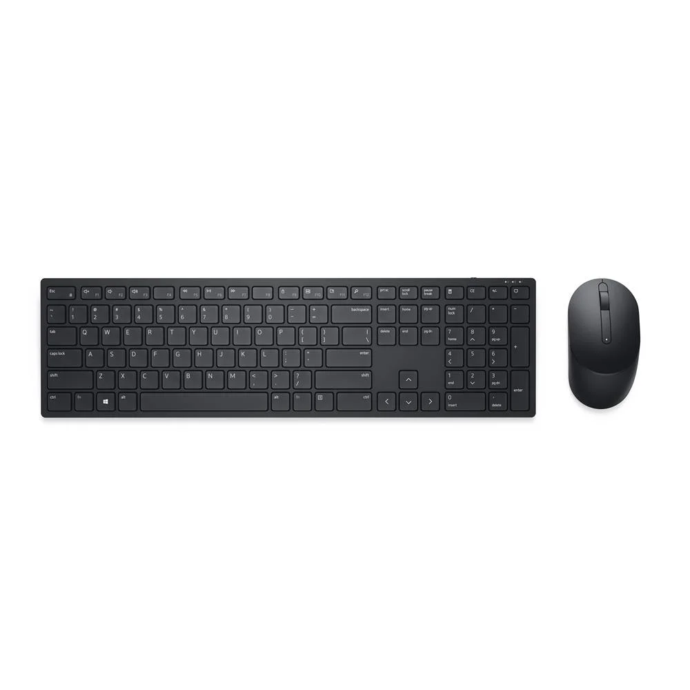 Teclado e Rato Dell Km5221wbkb-Spn Preto Qwerty Espanhol 