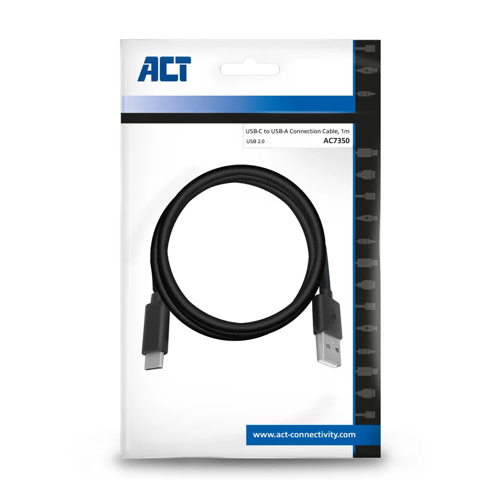 Act Ac7350 Cabo Usb 1 M Usb 2.0 Usb C Usb a Preto