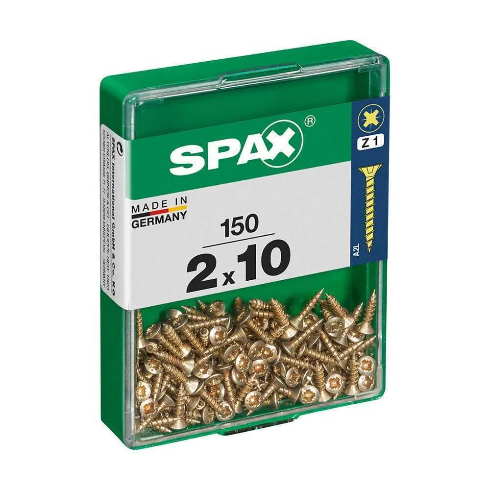 Caixa 150 Unid. Parafuso Madeira Spax Cabeza Plana Yellox 2,0x10mm Spax