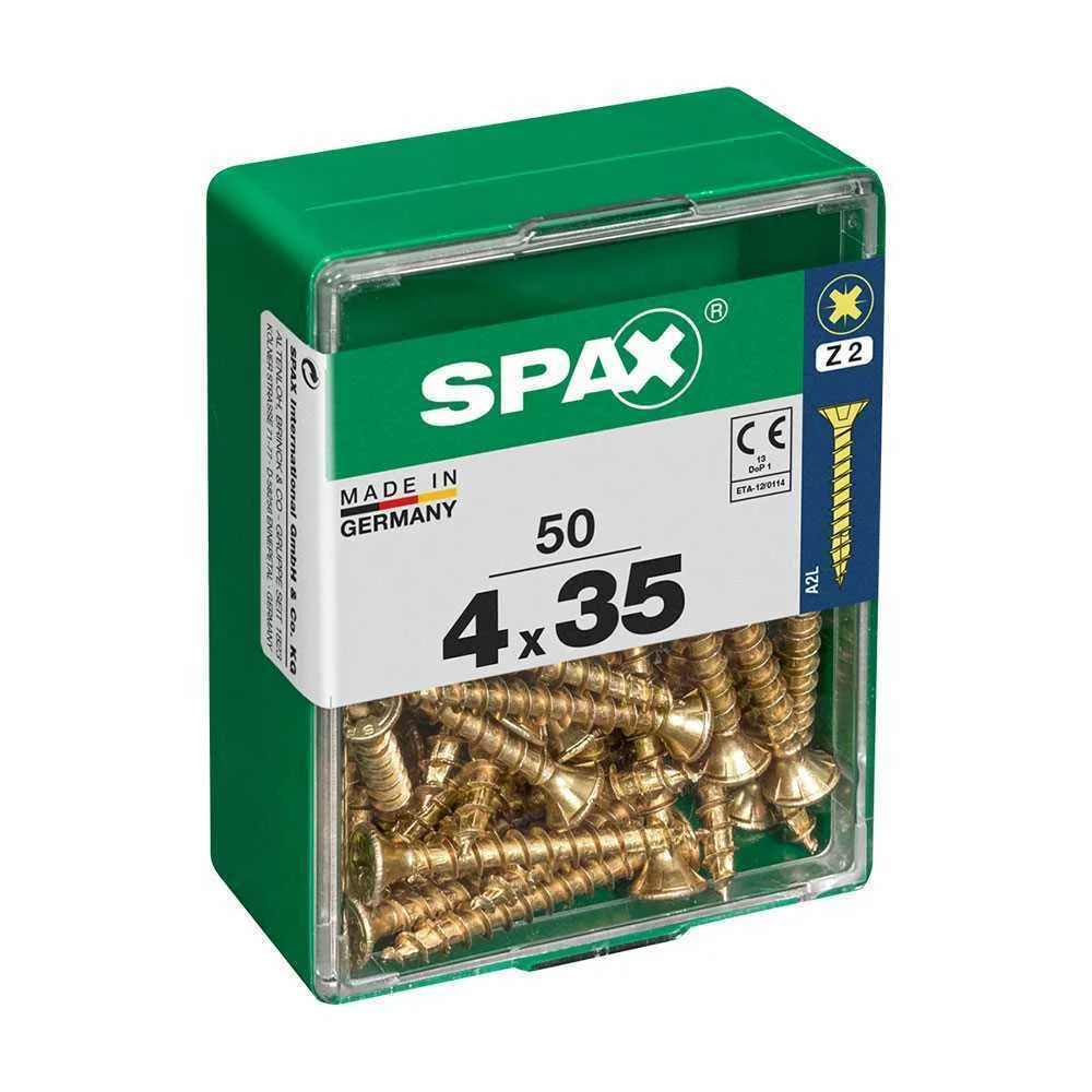 Caixa 50 Unid. Parafuso Madeira Cabeza Plana Yellox 4,0x35mm Spax