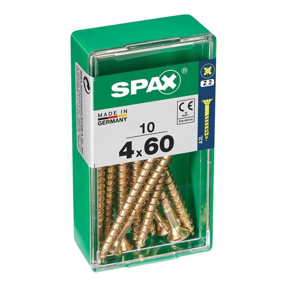Caixa 10 Unid. Parafuso Madeira Cabeza Plana Yellox 4,0x60mm Spax