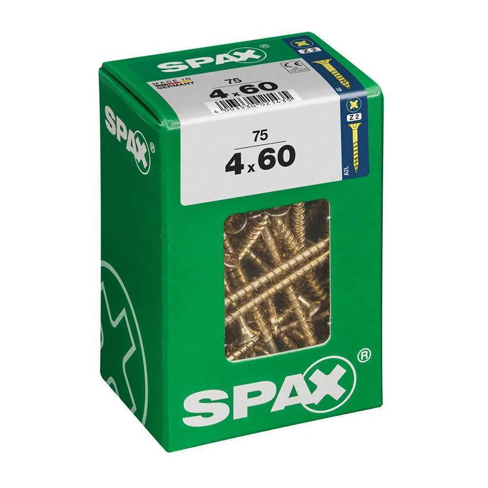 Caixa 75 Unid. Parafuso Madeira Cabeza Plana Yellox 4,0x60mm Spax