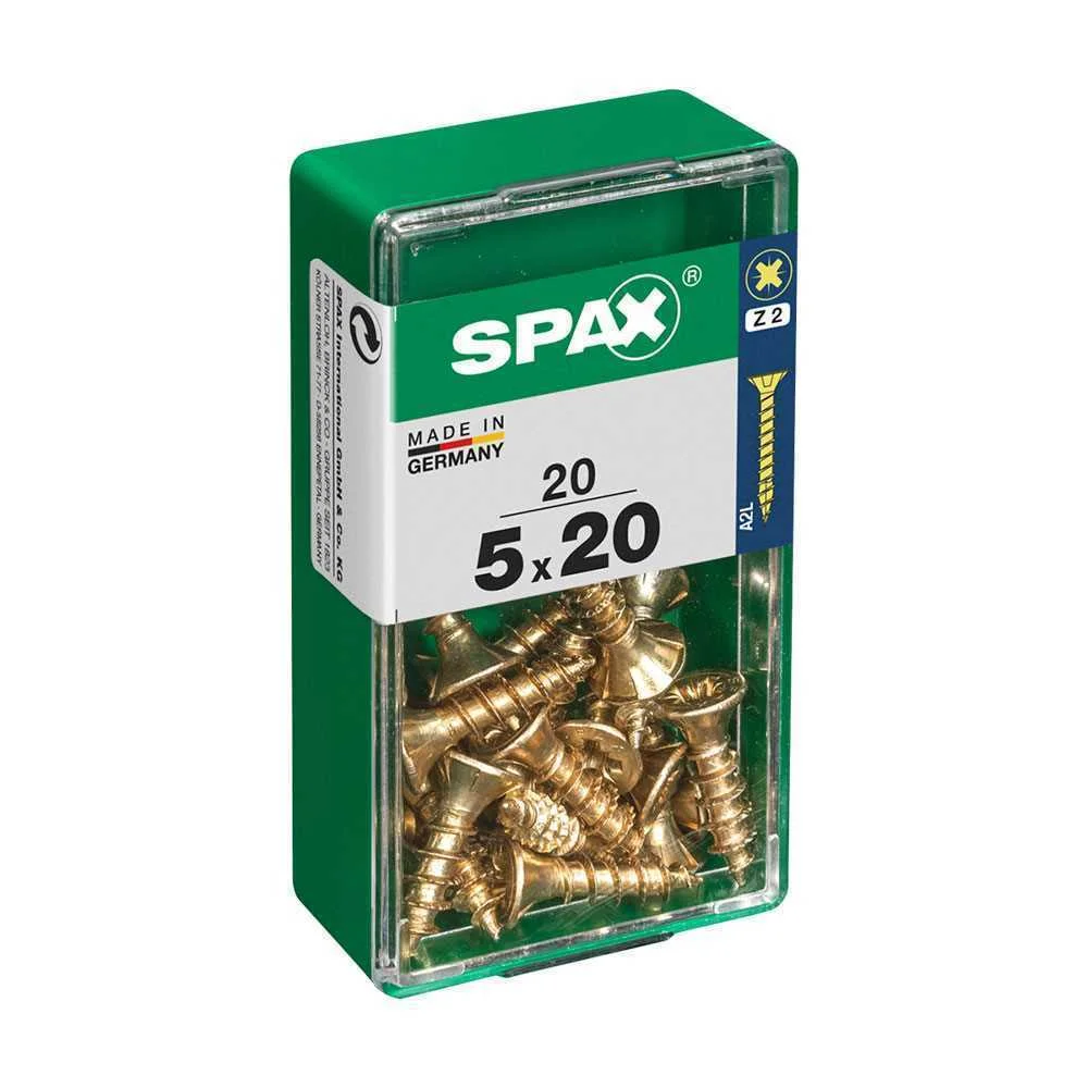 Caixa 20 Unid. Parafuso Madeira Cabeza Plana Yellox 5,0x20mm Spax