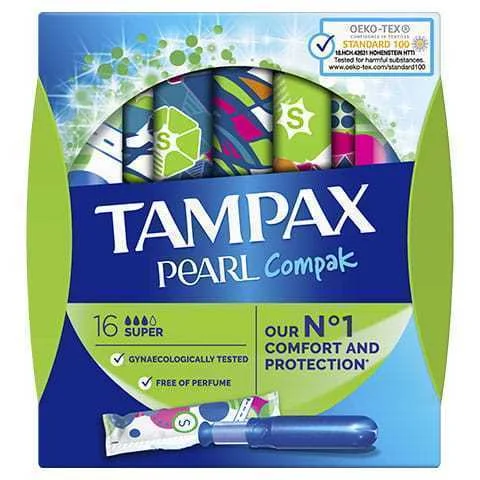Tampões Super Pearl Tampax Tampax Pearl Compak (18 Uds) 18 Uds 