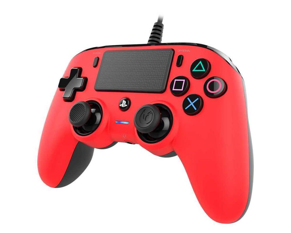 Mando Nacon Oficial Ps Con Cable Compact Rojo Ps4