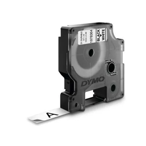 Dymo D1  Schriftband Vinyl  12mmx5.5m Schwarz->weiß