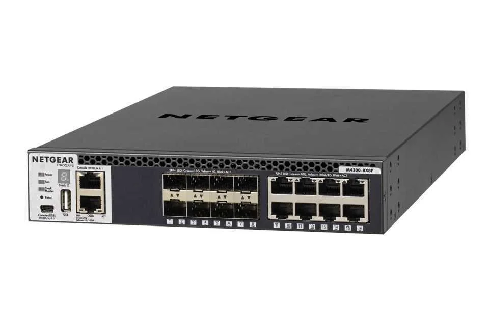 Netgear M4300-8x8f Managed L3 10g Ethernet (100/1000/10000) 1u Black