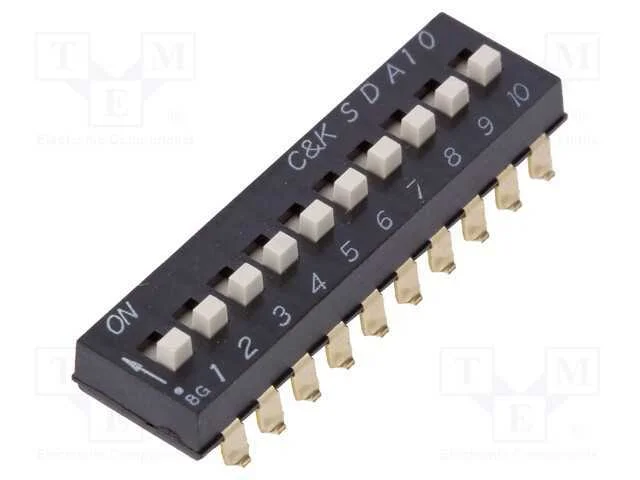 Switch Dip-Switch 10 Secciones Encendidas Smt