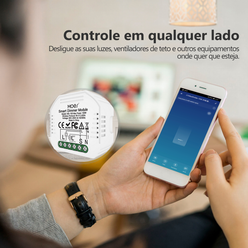 Dimmer 1 Wi-Fi + Rf433 Módulo
