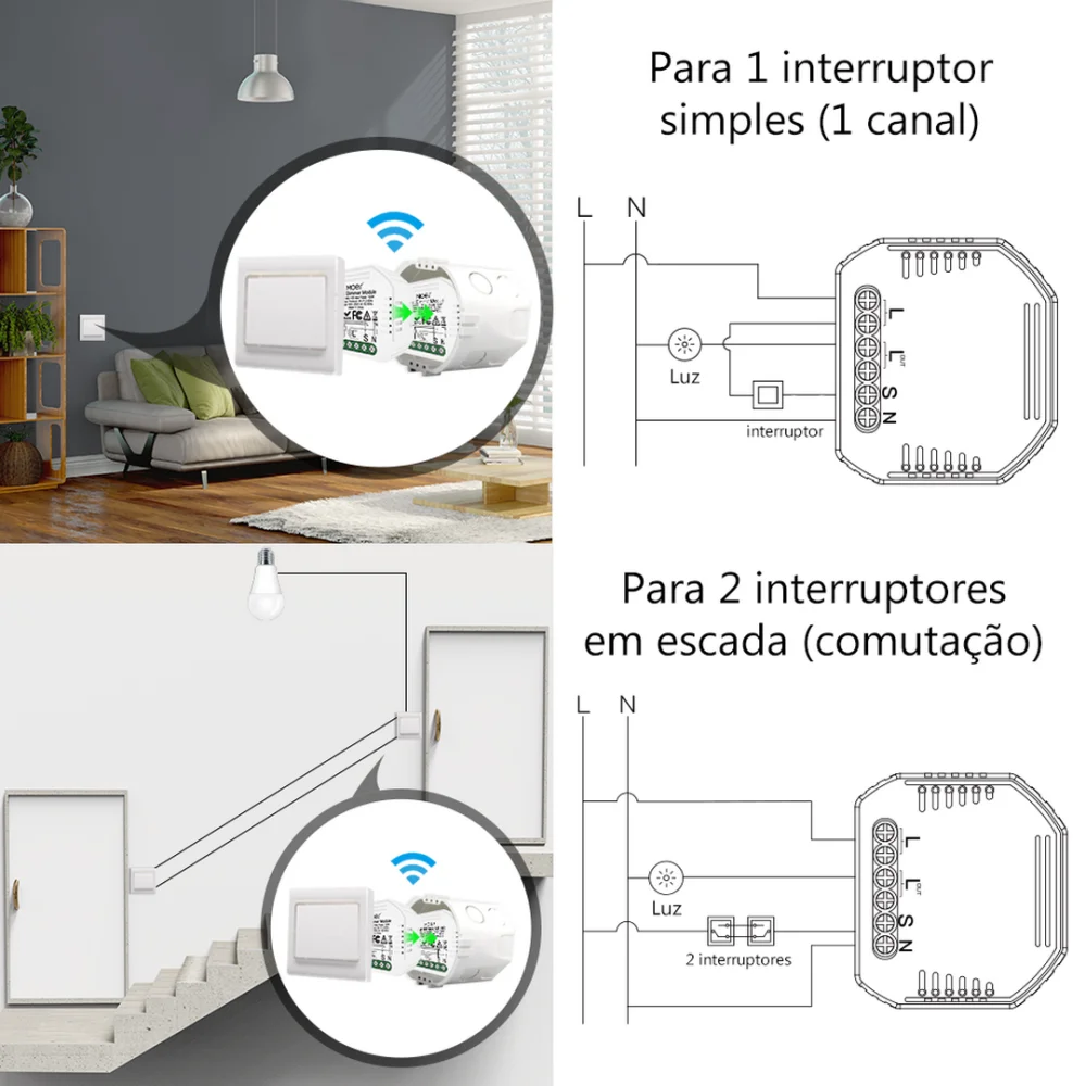 Módulo Dimmer 1 Canal Wi-Fi + Rf433
