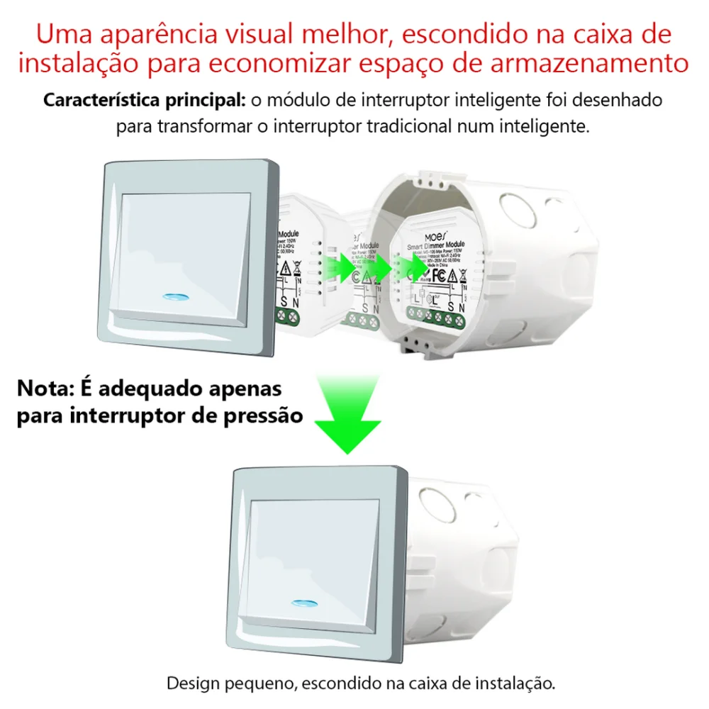 Módulo Dimmer 1 Canal Wi-Fi + Rf433