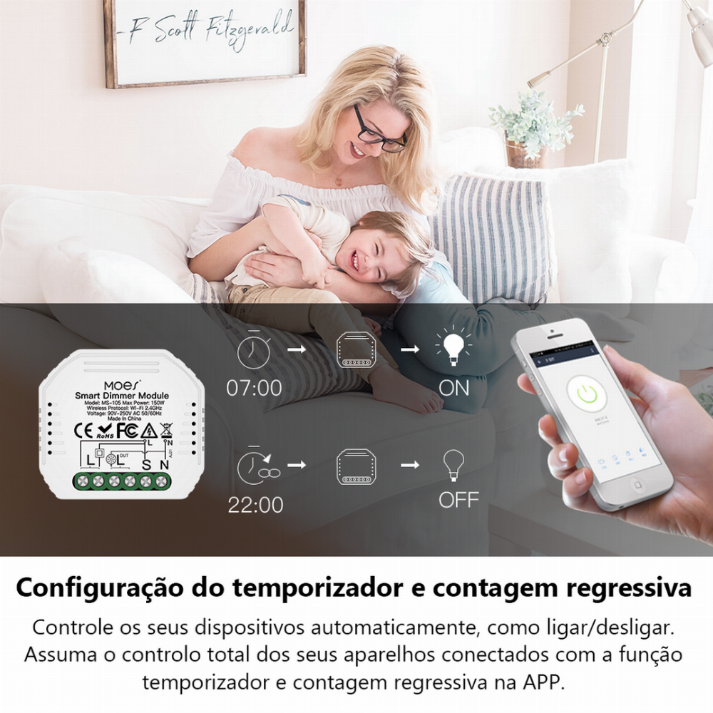 Dimmer 1 Wi-Fi + Rf433 Módulo