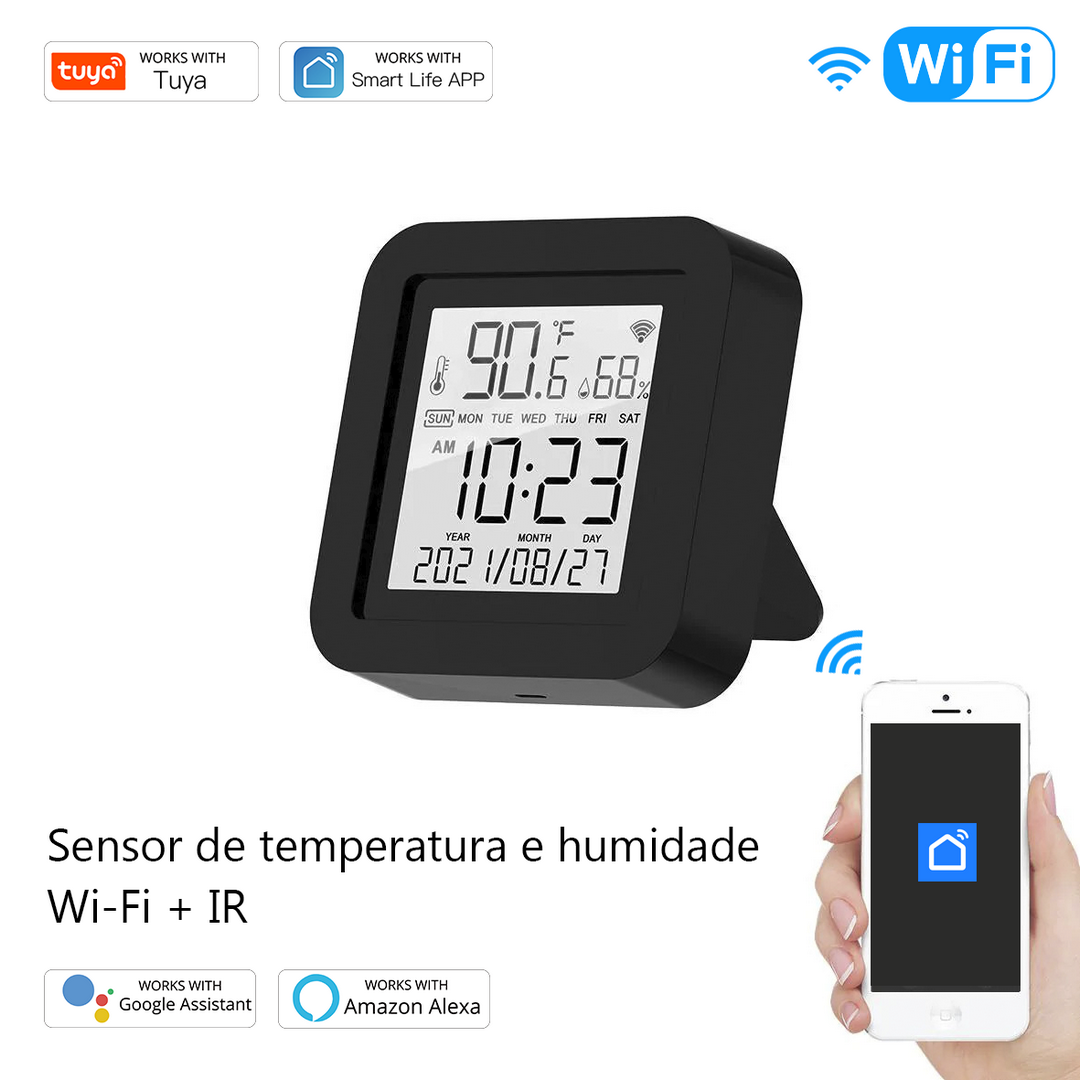 Sensor de temperatura e humidade Wi-Fi + IR