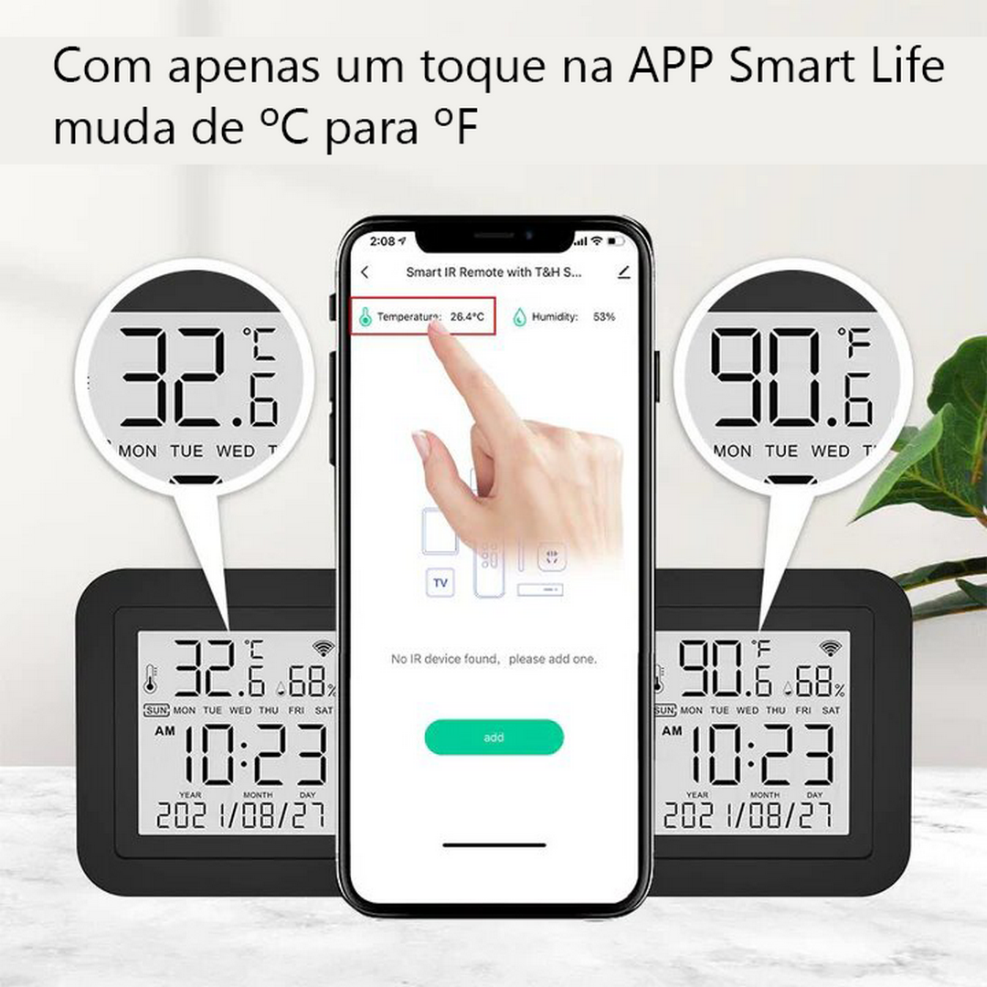 Sensor de temperatura e humidade Wi-Fi + IR