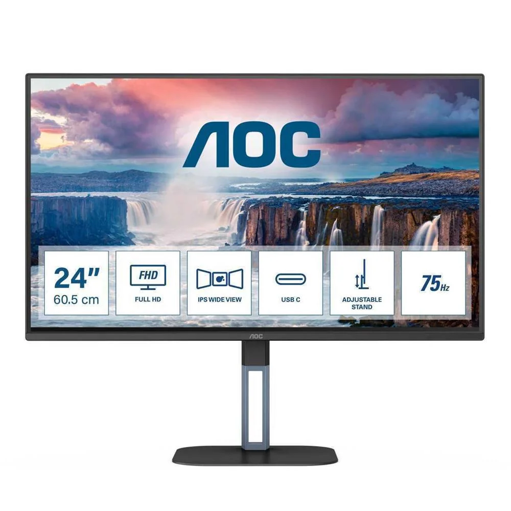Aoc 60,5cm (23,8") 24v5c/Bk  16:09 Hdmi+Dp+Usb-C Ips Black