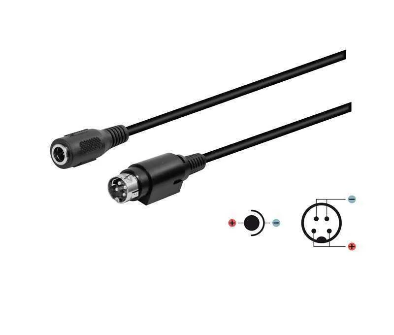 Cabo Adaptador Alimenta&ccedil;&atilde;o Dc F&ecirc;mea - Din 4p Macho