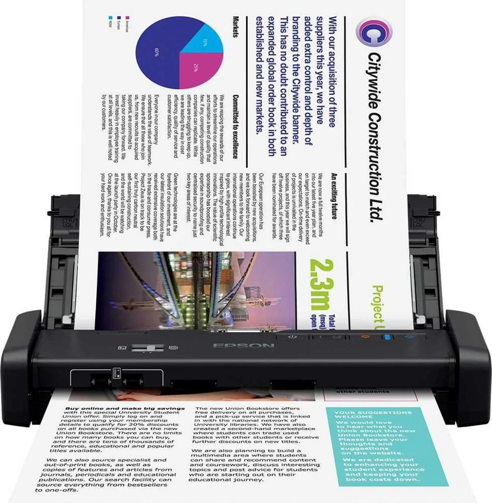Esc&aacute;ner Port&aacute;til Epson Workforce Ds-310 1200 Dpi .