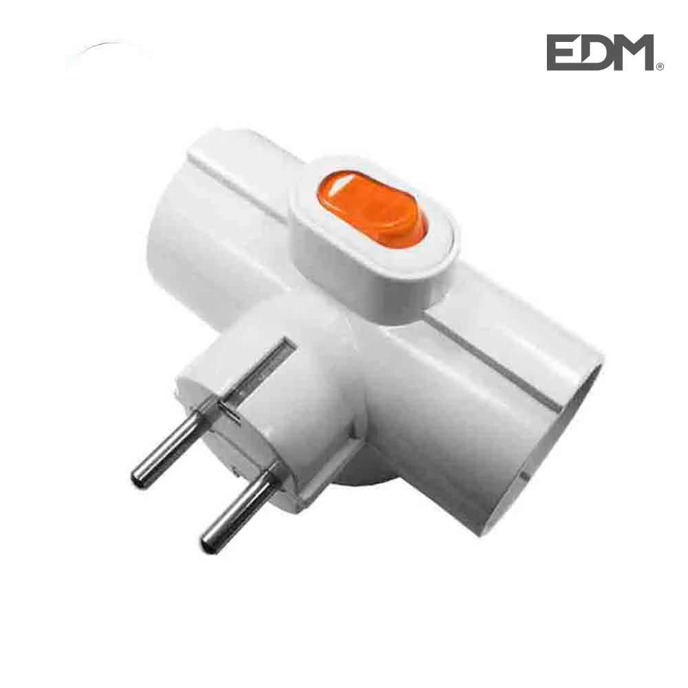 Ficha Tripla 3 Tomadas Com Interruptor 16a 250v