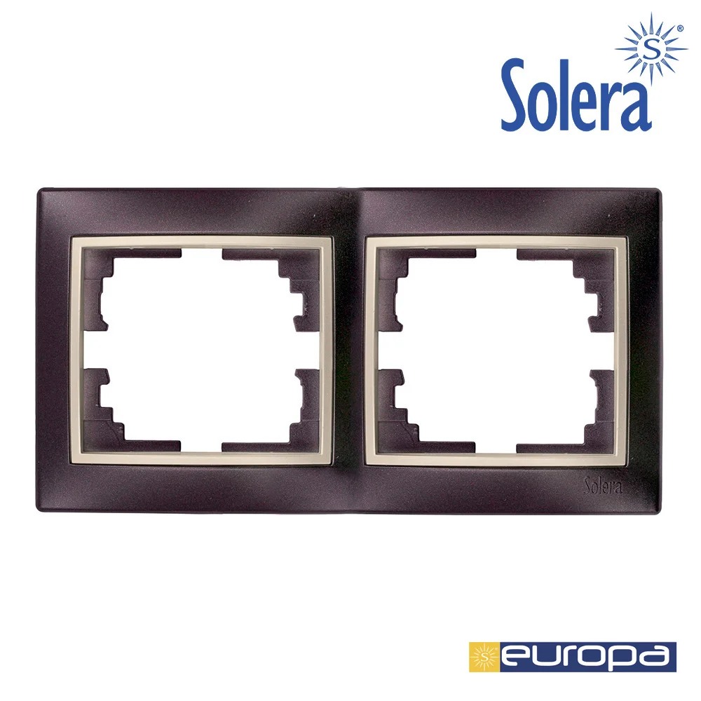 Moldura para 2 Elementos Horizontal Moldura Preta.