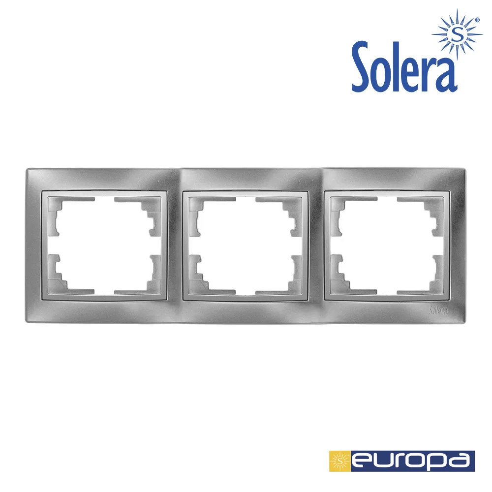 Moldura para 3 Elementos Horizontal Prata 225x81x.