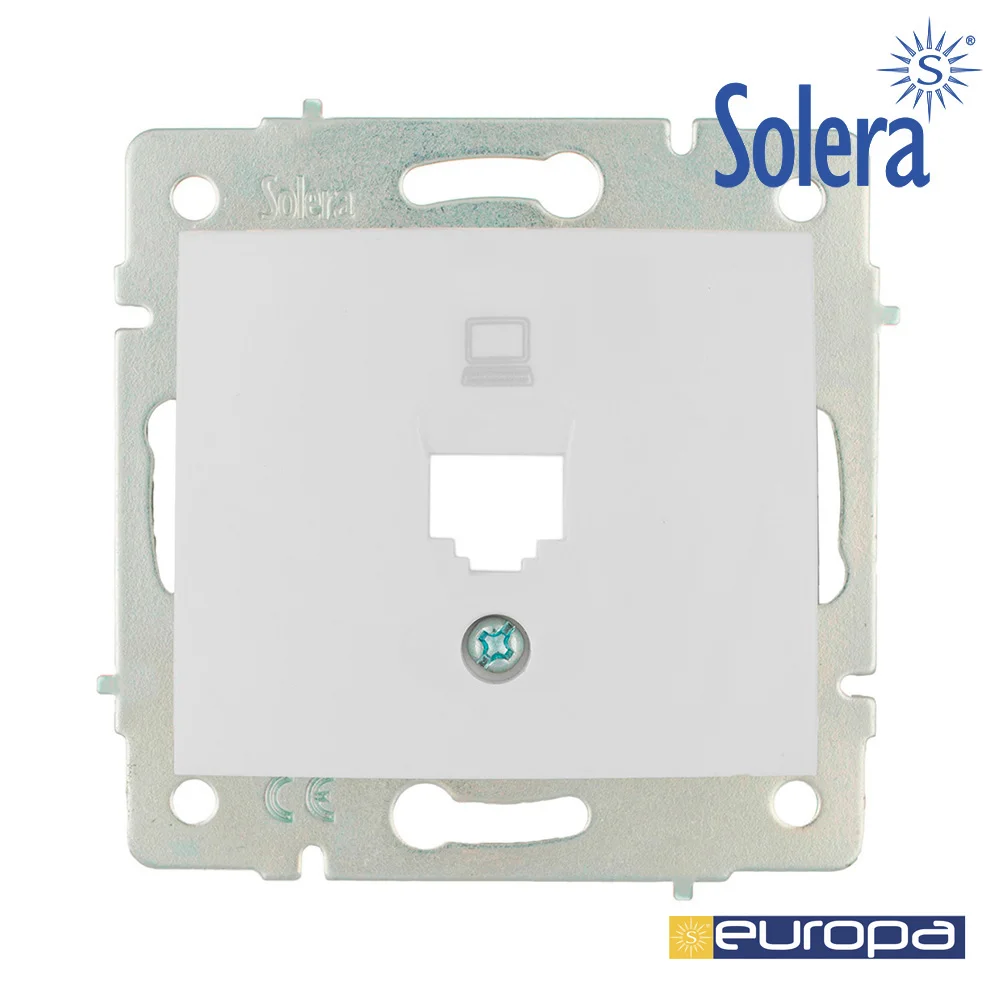 Tampa + Chasis para Tomada de Dados Rj45 S.Europa.