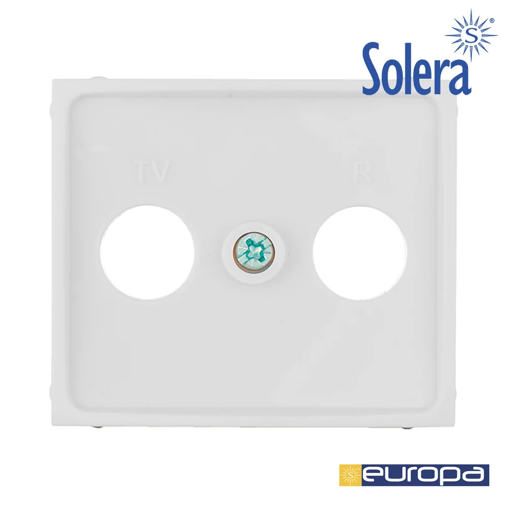 Tampa para Tomada de Sinal Tv/R Cor Branco Série Europa Solera Erp47tlv