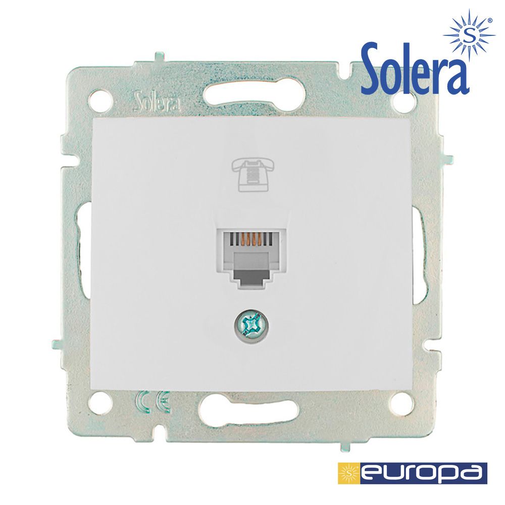 Tomada Telefone Rj11 de Embutir Série Europa Solera Erp84
