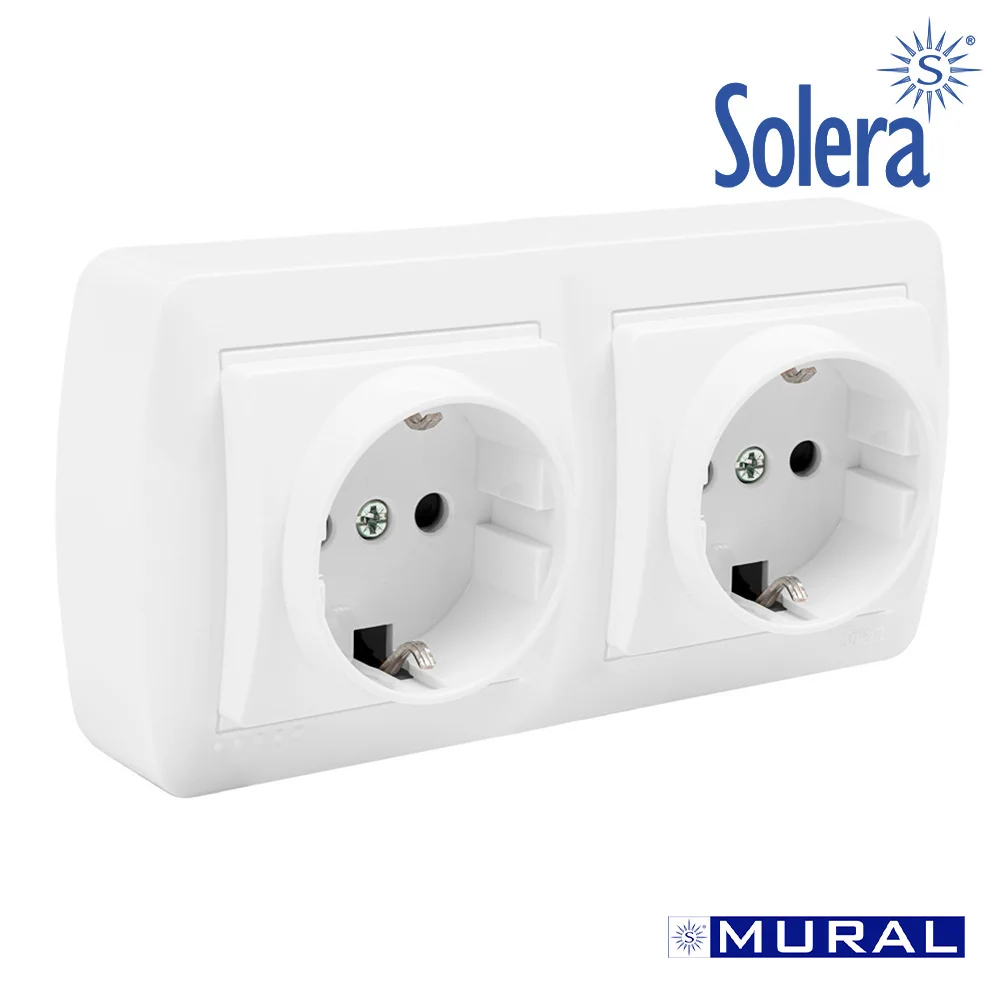 Base Dupla Bipolar com T/Tl 148x72x42mm Superficie Mural Solera Mur66u