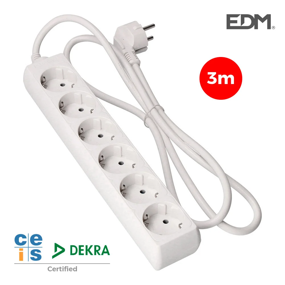 Bloco 6 Tomadas T/Tl 3m 3x1,5mm