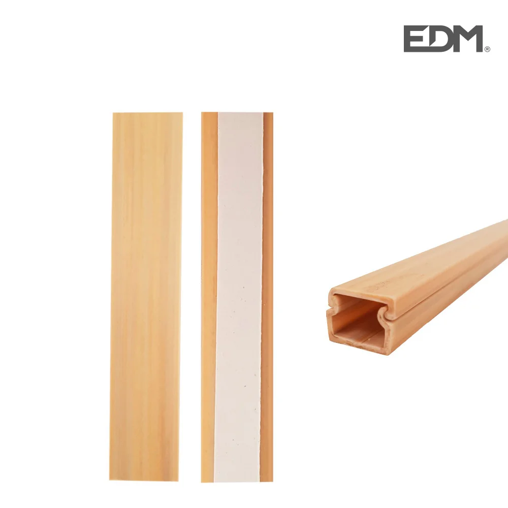 Mini Calha Adesiva Edm 2mts 12,7x11mm Madeira Clar