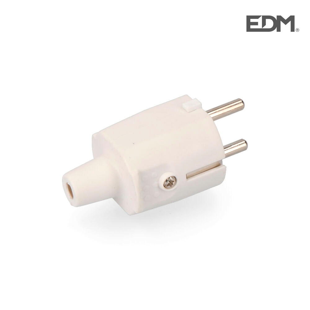 Ficha de Borracha 10/16a 250v T/Tl Ip44 4,8mm Branca (Embalada) Edm