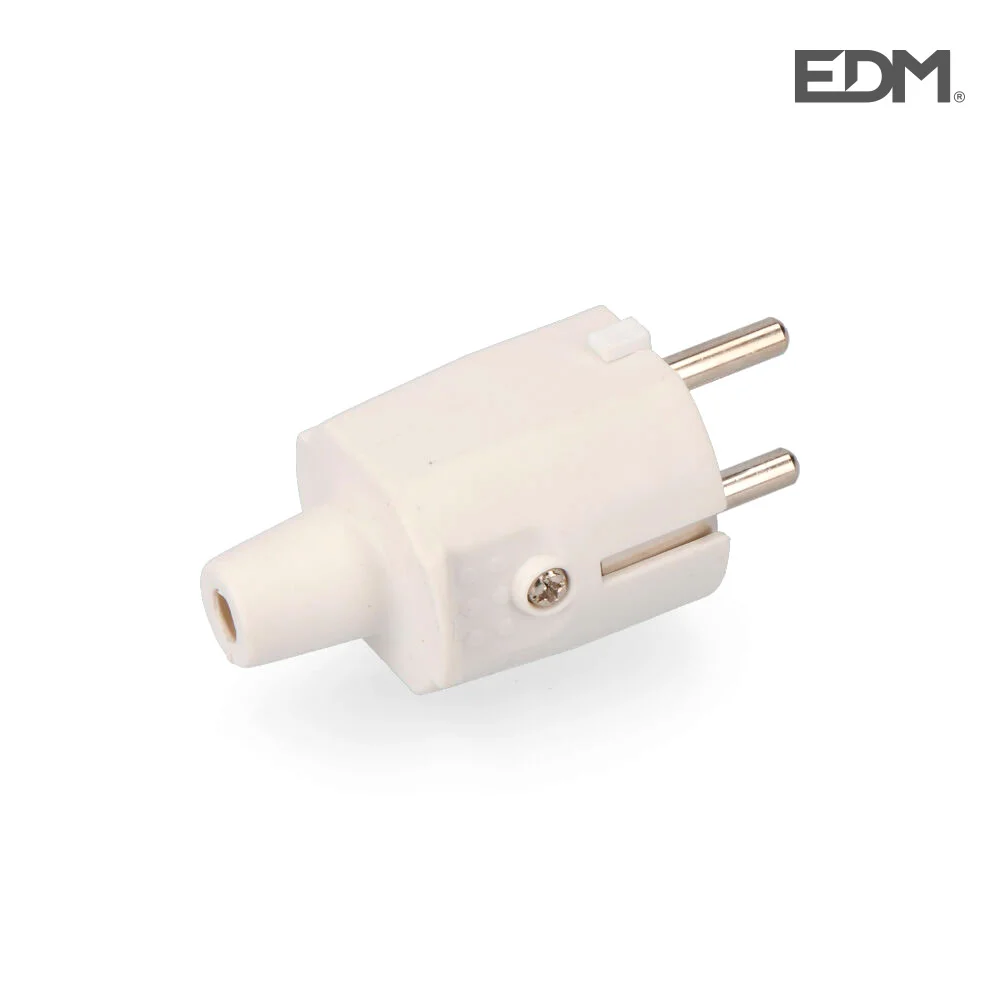 Ficha de Borracha 10/16a 250v T/Tl Ip44 4,8mm Branca (Embalada) Edm