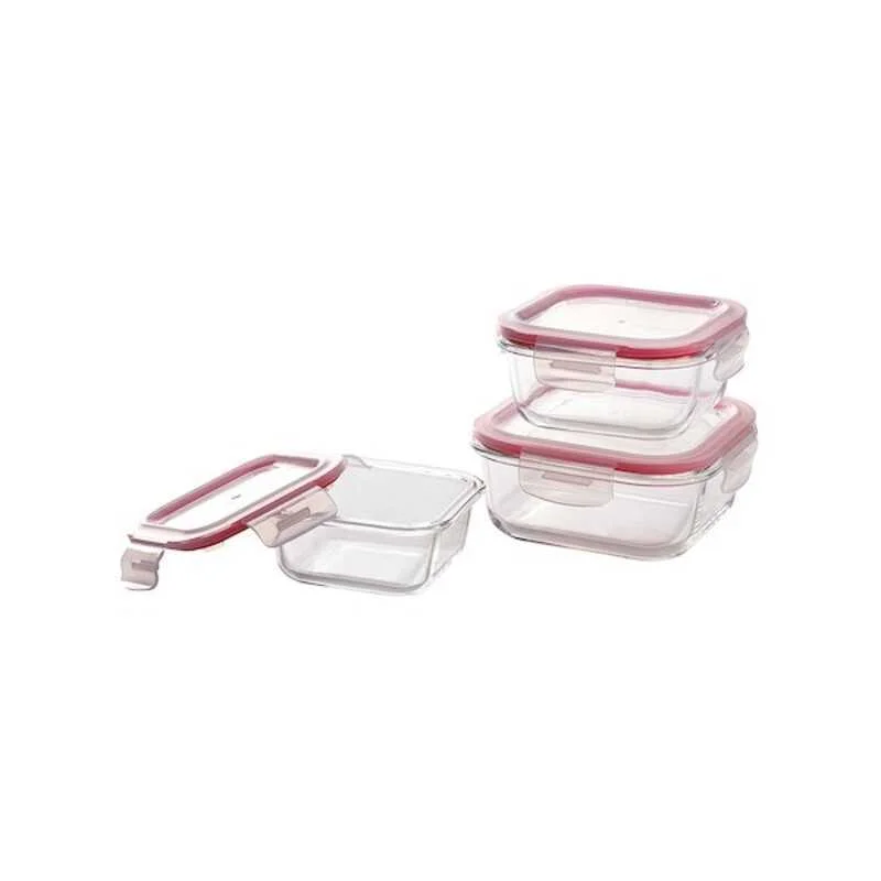 Conjunto de Lancheiras Bergner Vidro de Borosilic.
