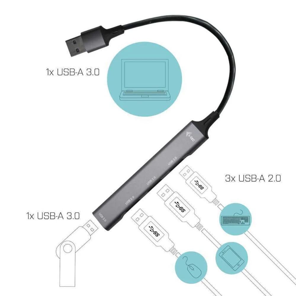 Usb 3.0 Metal Hub 1x Usb 3.0 + Perp