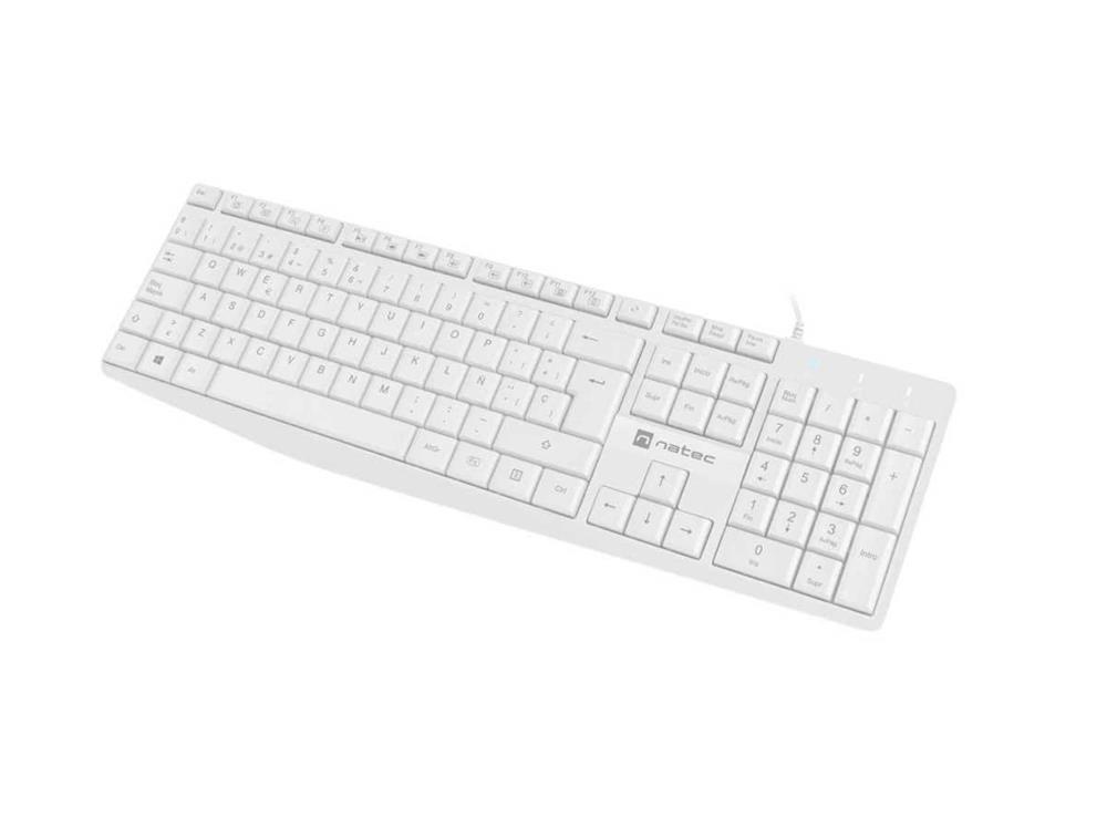 Teclado Natec Nautilus Slim Layout 106 Teclas Blanco