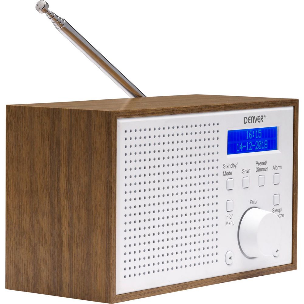 Denver Dab-46 White Radio Analog And Dig.