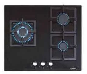 CATA SCI 6021 BK PRETO EMBUTIDO 60 CM GÁS 3 ZONA(.