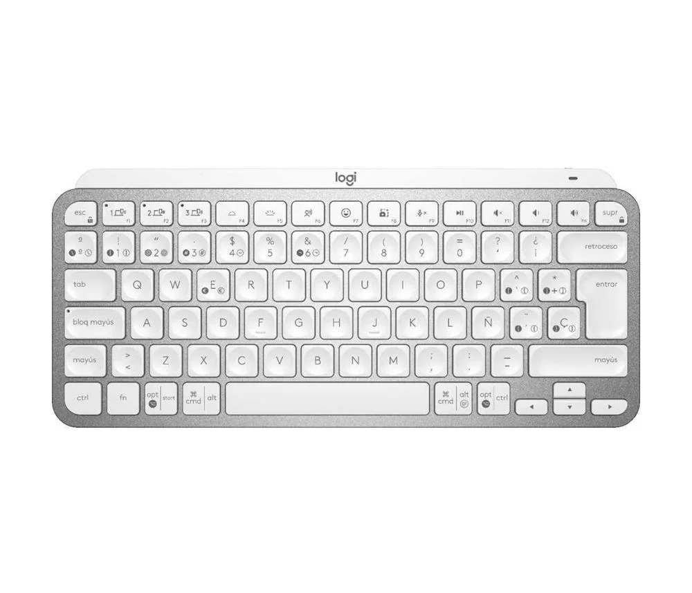 Teclado Logitech Mx Keys Mini Cinzento Qwerty Espanhol Prateado Branco 