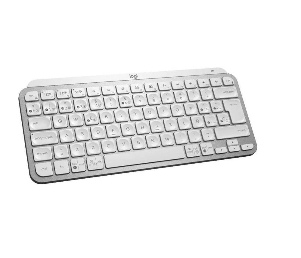 Teclado Logitech Mx Keys Mini Cinzento Qwerty Espanhol Prateado Branco 