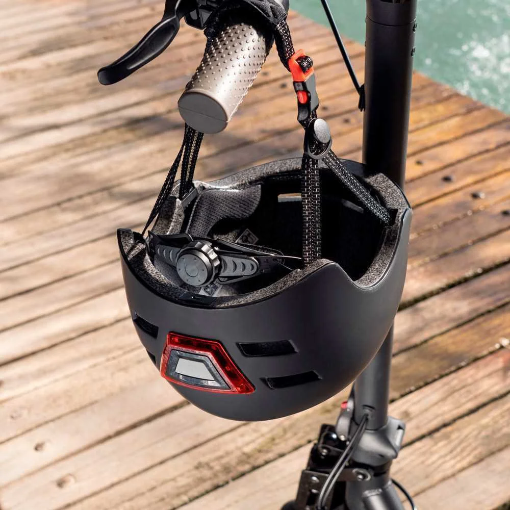 YOUIN CASCO CON LED FRONTAL Y TRASERO NEGRO   (TA.