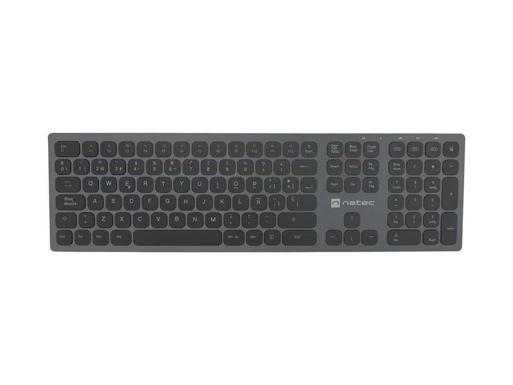 Teclado Natec Dolphin Slim Wireless Bluetooth Alu.