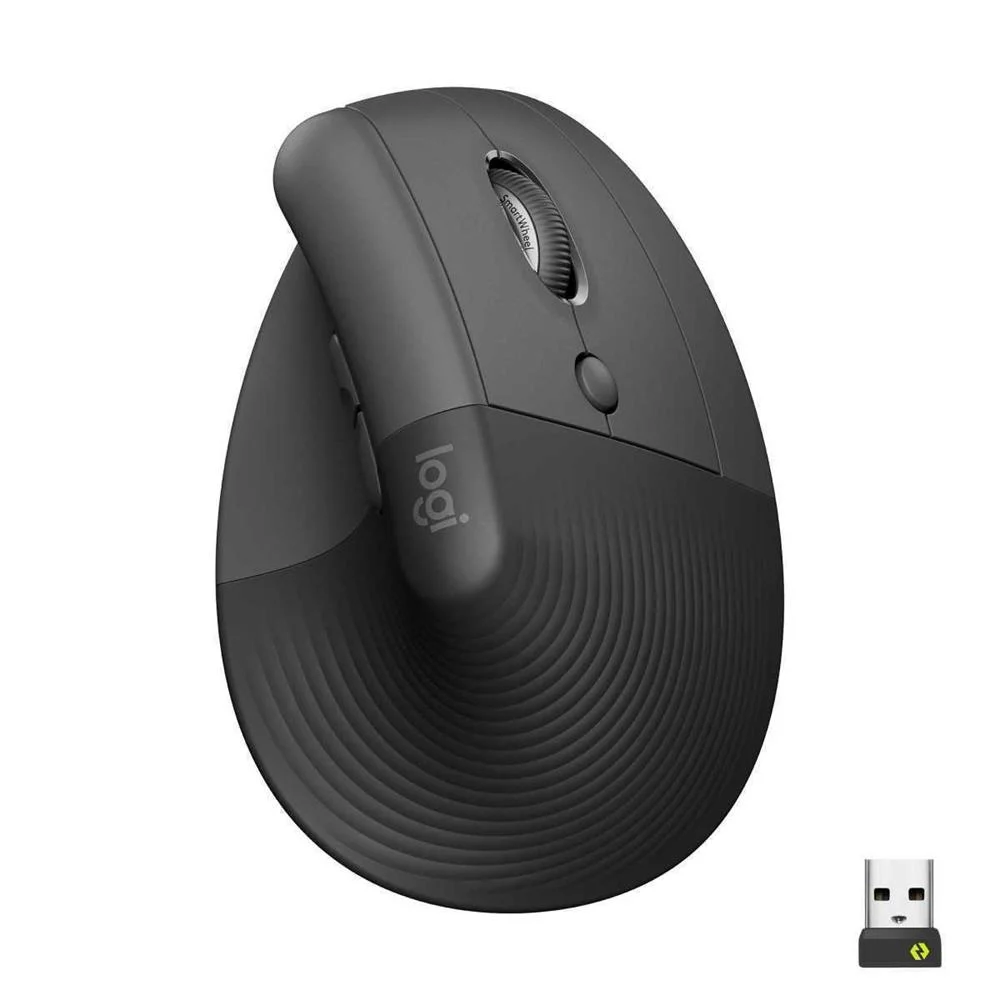 Rato Laser Lift Vertical Ergonomic Wireless/Bluetooth 4000dpi Graphite - Logitech