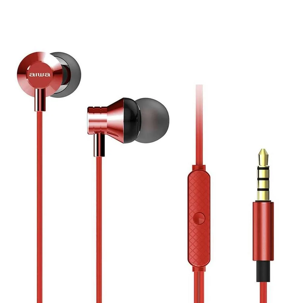 Auriculares Micro Aiwa Estm-50rd Rojo Intraural/J.