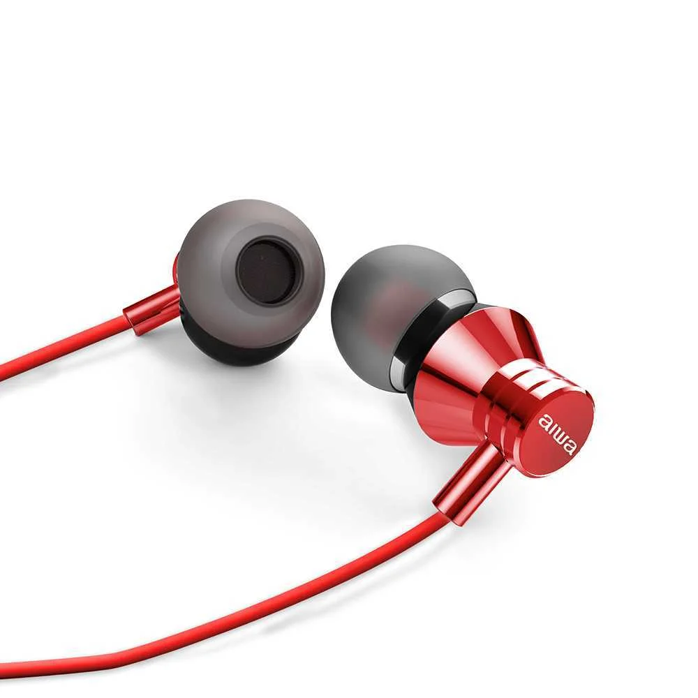 Auriculares Micro Aiwa Estm-50rd Rojo Intraural/J.