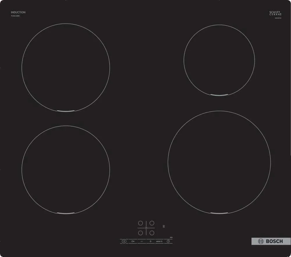 Bosch Serie 4 Pue611bb5e Hob Black Built-In 60 Cm Zone Induction Hob 4 Zone(S)