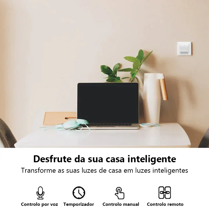 Interruptor de pressão 3 canais Wi-Fi