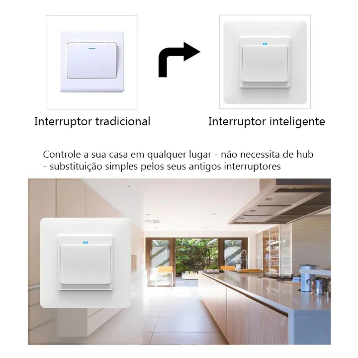 Interruptor de pressão 3 canais Wi-Fi